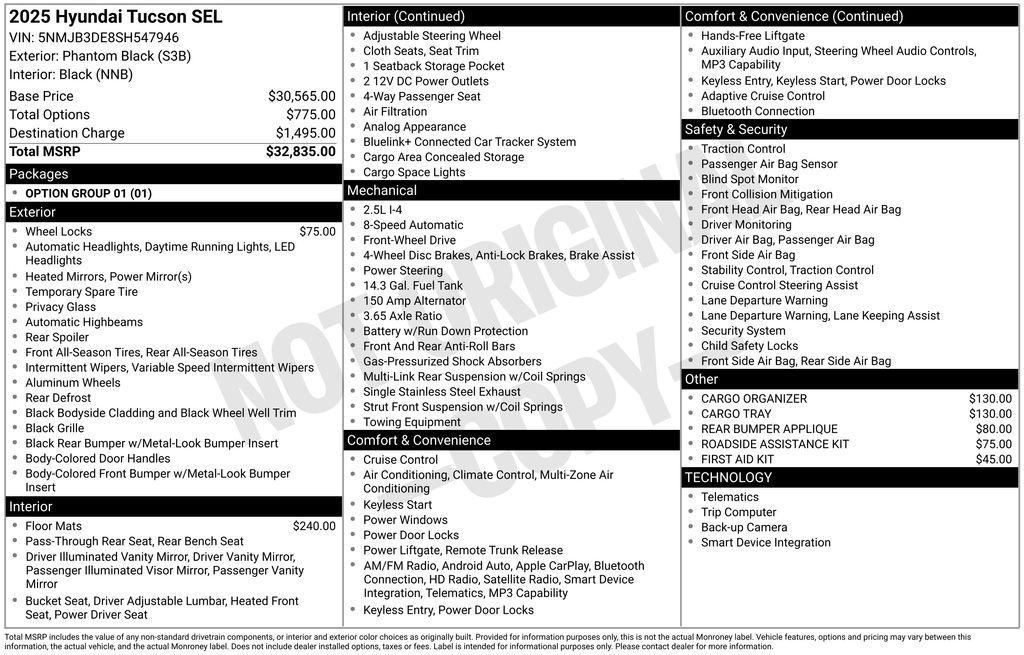used 2025 Hyundai Tucson car, priced at $28,165