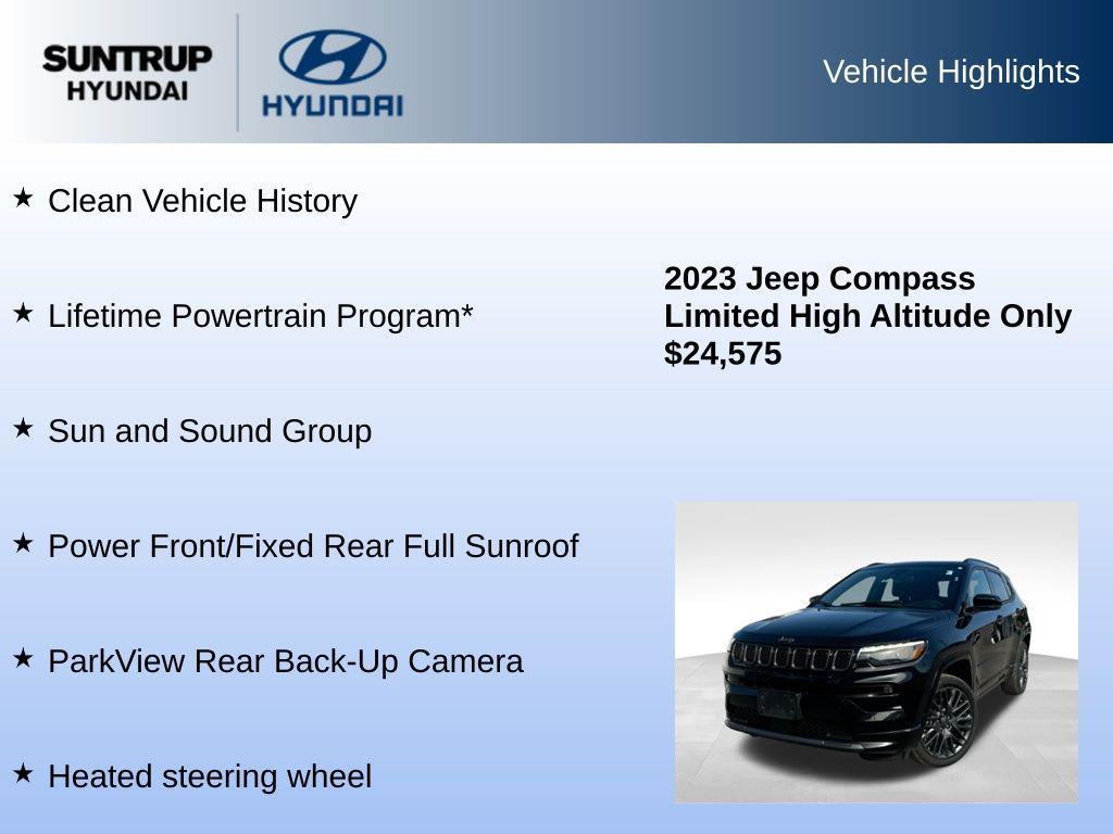used 2023 Jeep Compass car, priced at $24,575