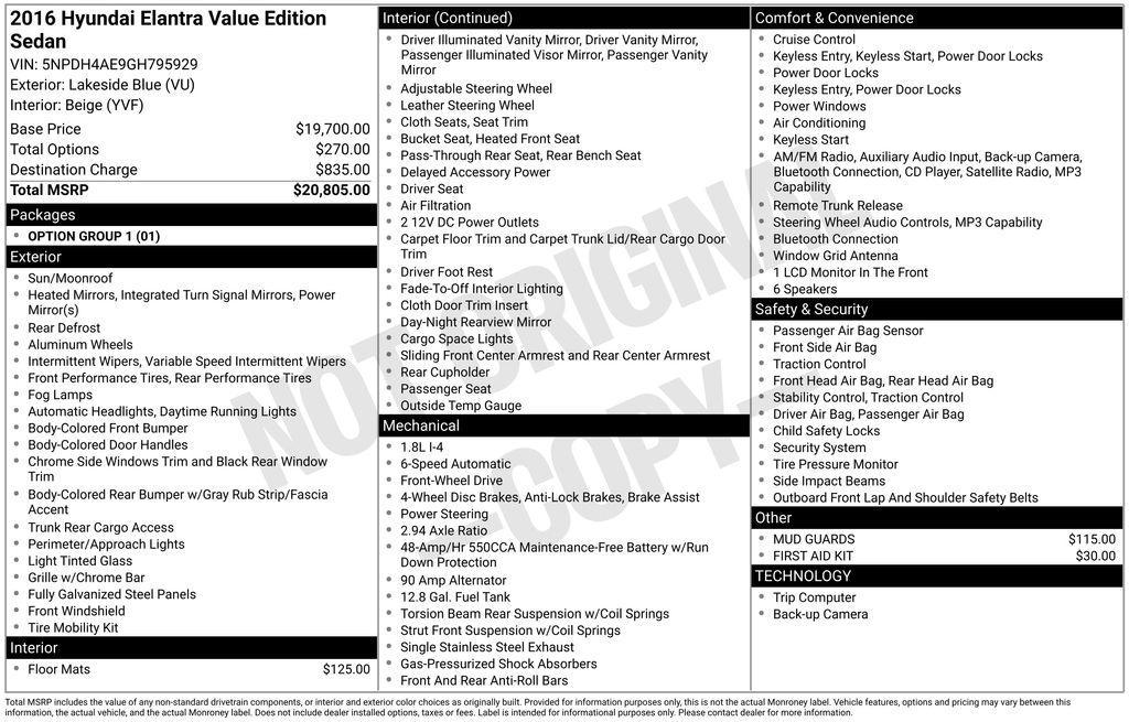 used 2016 Hyundai Elantra car, priced at $11,295