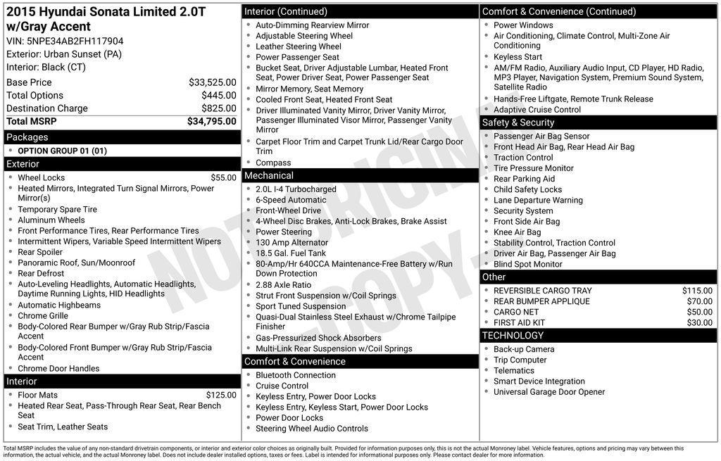 used 2015 Hyundai Sonata car, priced at $14,275