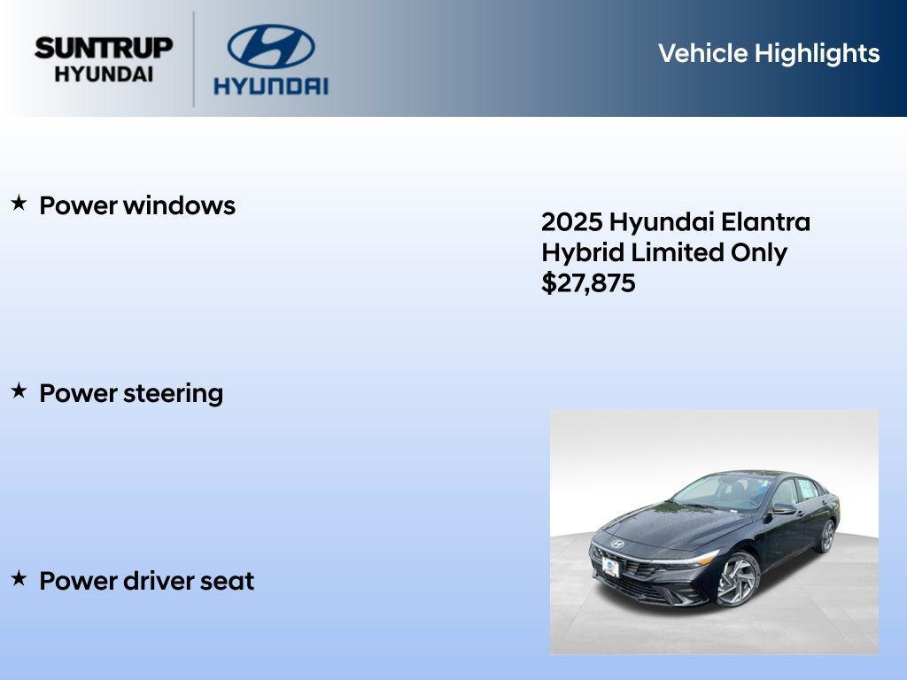 new 2025 Hyundai ELANTRA HEV car, priced at $27,875