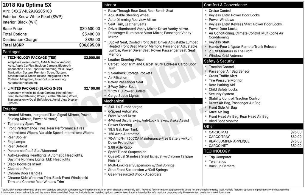 used 2018 Kia Optima car, priced at $15,850