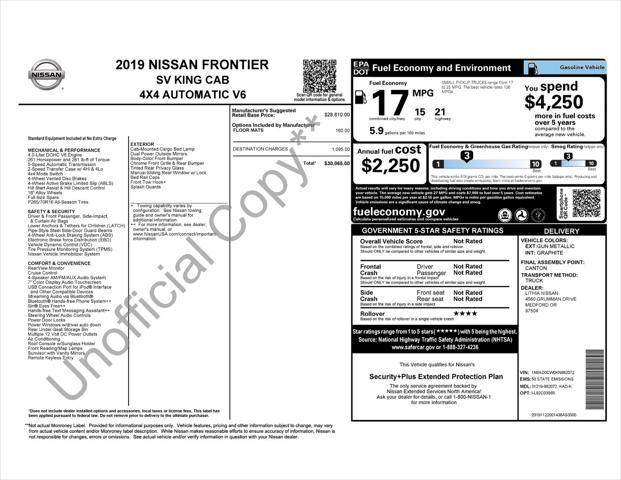 used 2019 Nissan Frontier car, priced at $13,900