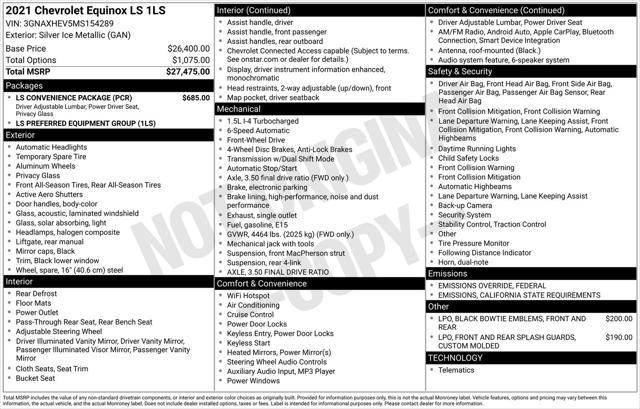 used 2021 Chevrolet Equinox car, priced at $20,994