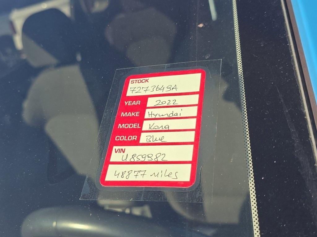 used 2022 Hyundai Kona car, priced at $15,111