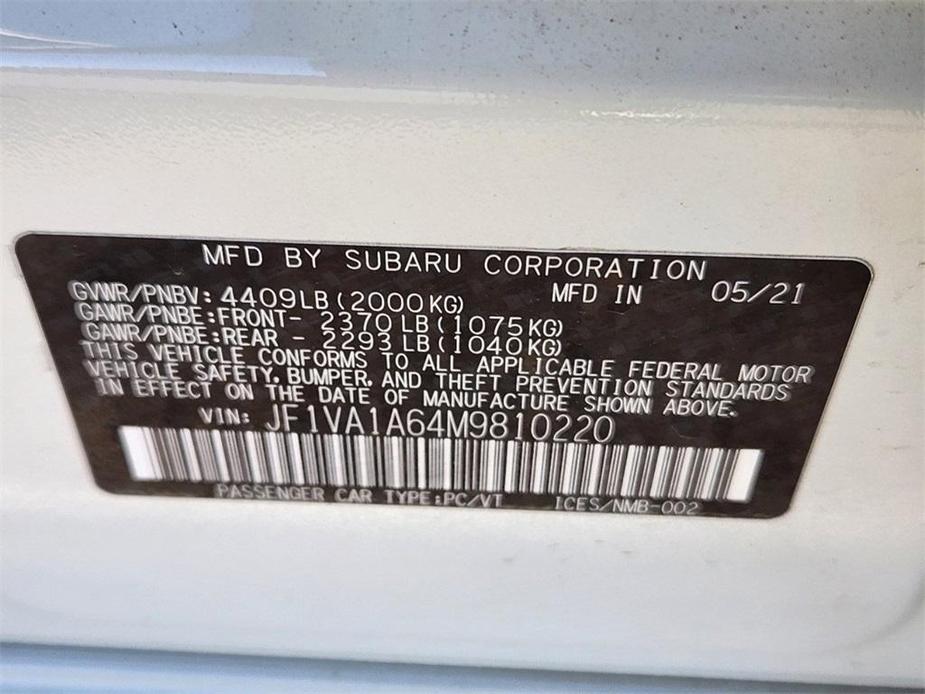 used 2021 Subaru WRX car, priced at $26,497