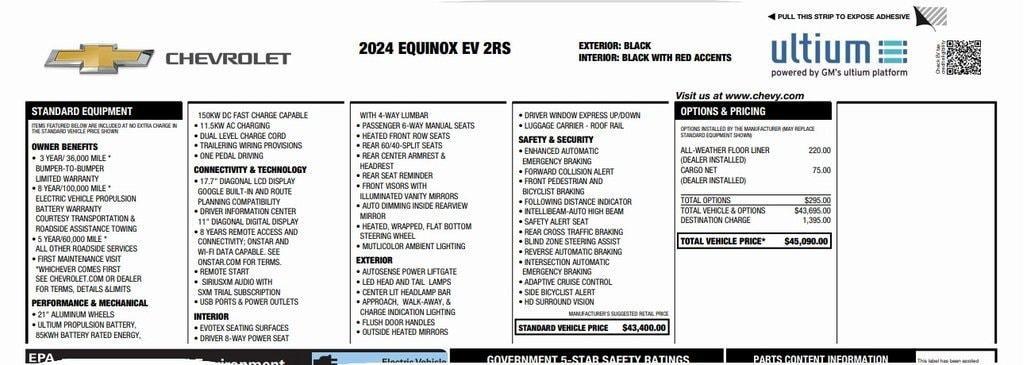 used 2024 Chevrolet Equinox EV car, priced at $37,500