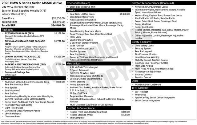 used 2020 BMW M550 car, priced at $37,995