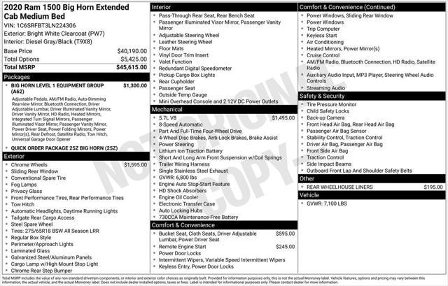 used 2020 Ram 1500 car, priced at $27,995