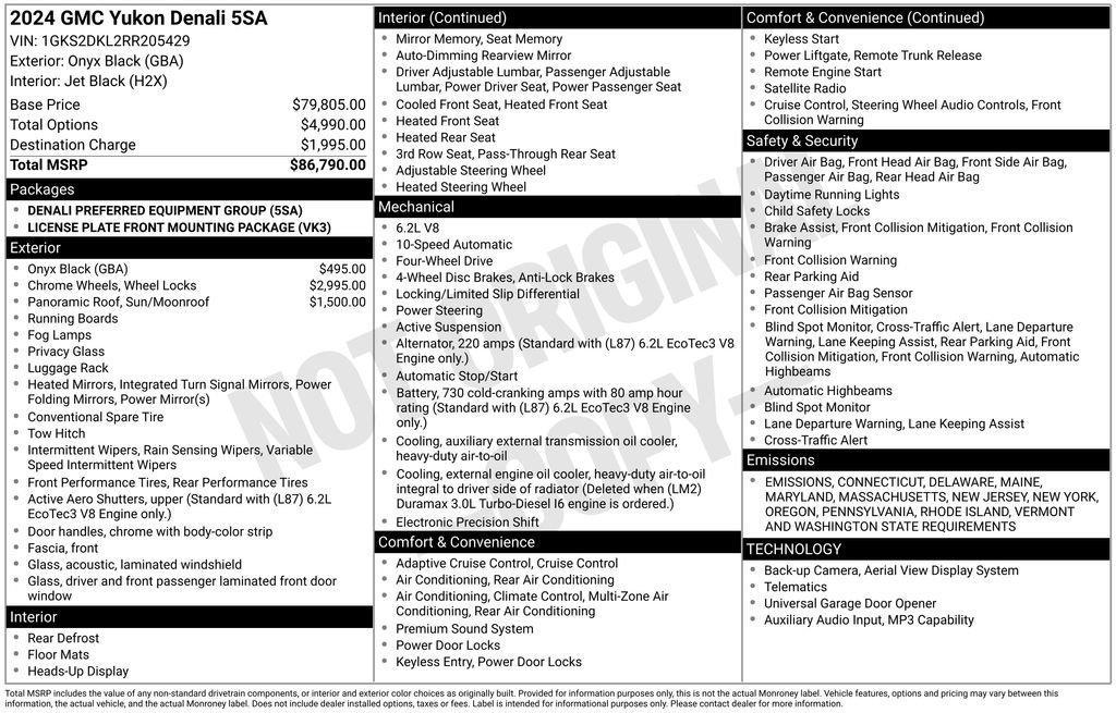 used 2024 GMC Yukon car, priced at $67,995