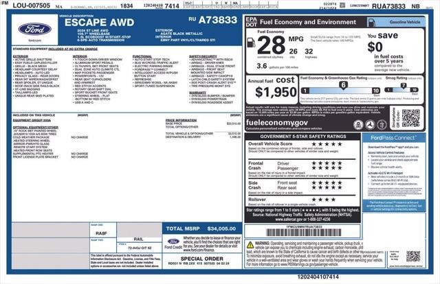 used 2024 Ford Escape car, priced at $25,995