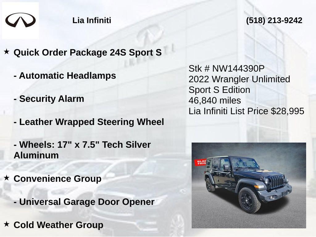 used 2022 Jeep Wrangler Unlimited car, priced at $28,995