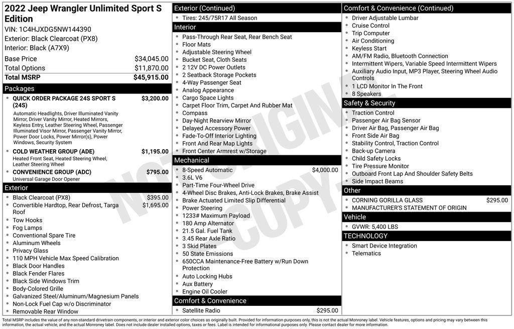 used 2022 Jeep Wrangler Unlimited car, priced at $29,995