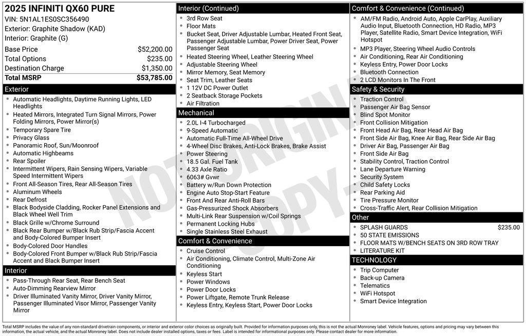 used 2025 INFINITI QX60 car, priced at $40,995