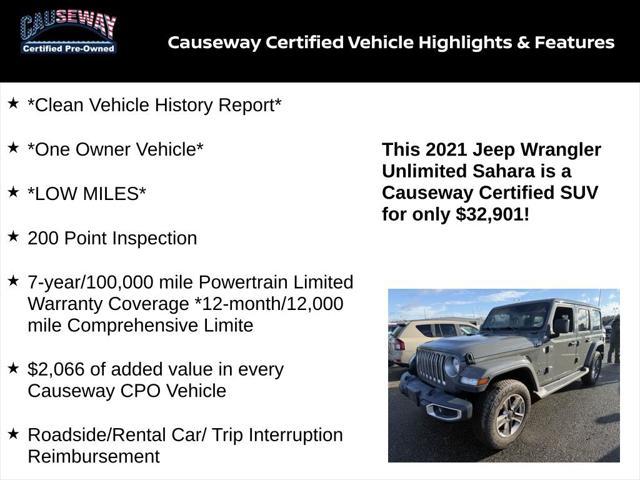 used 2021 Jeep Wrangler Unlimited car, priced at $32,901