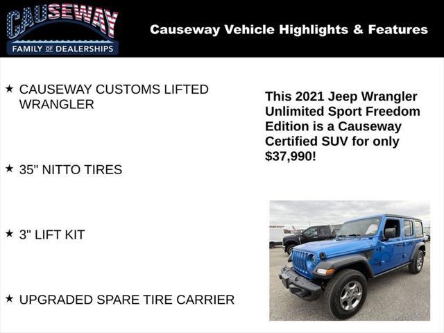 used 2021 Jeep Wrangler Unlimited car, priced at $36,550