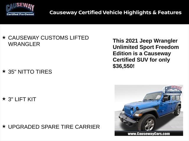 used 2021 Jeep Wrangler Unlimited car, priced at $36,550