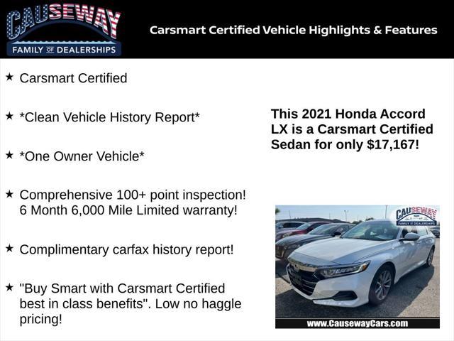 used 2021 Honda Accord car, priced at $17,167