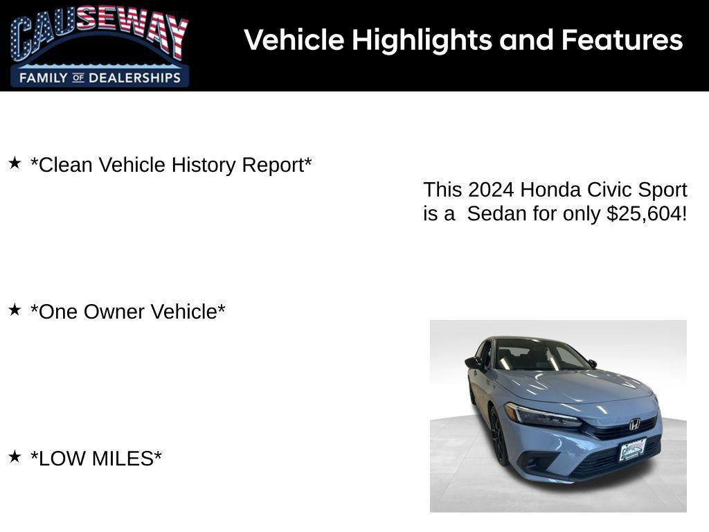 used 2024 Honda Civic car, priced at $25,604