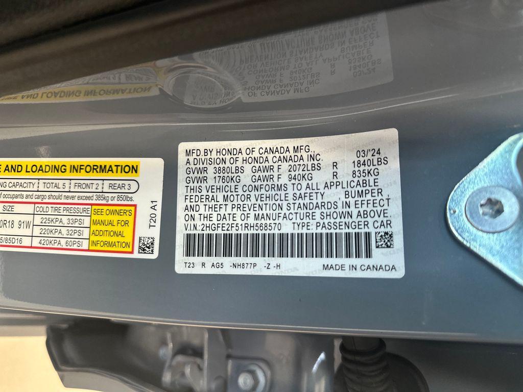used 2024 Honda Civic car, priced at $25,604
