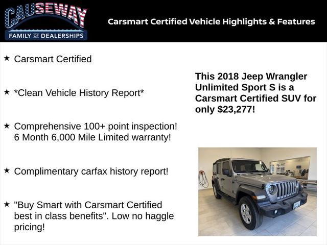 used 2018 Jeep Wrangler Unlimited car, priced at $23,277