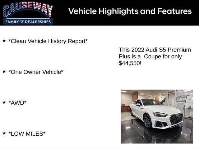 used 2022 Audi S5 car, priced at $44,550