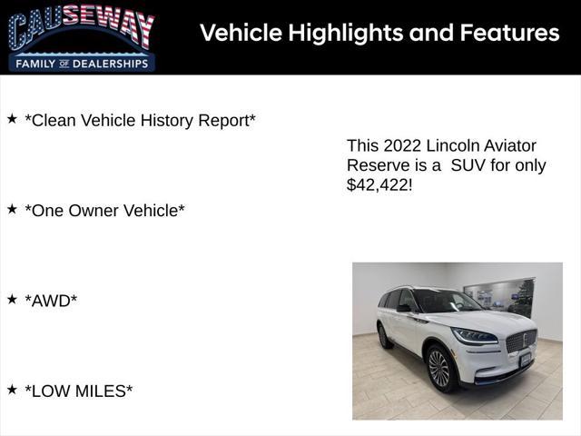 used 2022 Lincoln Aviator car, priced at $42,422