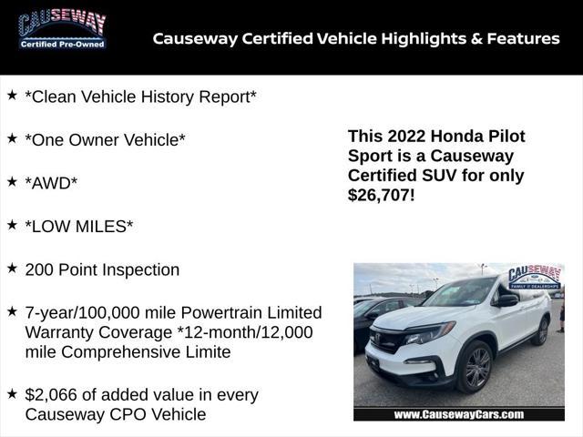 used 2022 Honda Pilot car, priced at $26,707