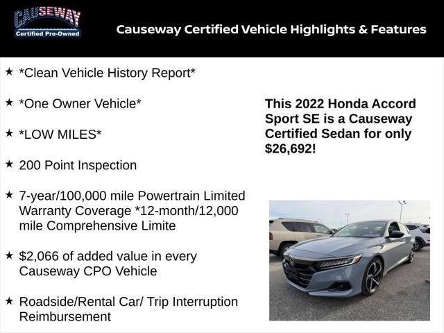 used 2022 Honda Accord car, priced at $26,692