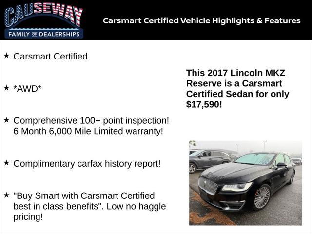 used 2017 Lincoln MKZ car, priced at $17,590