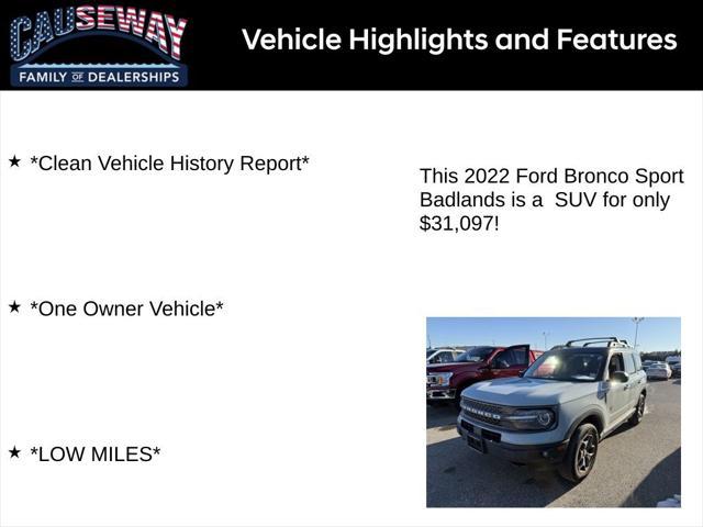 used 2022 Ford Bronco Sport car, priced at $31,097