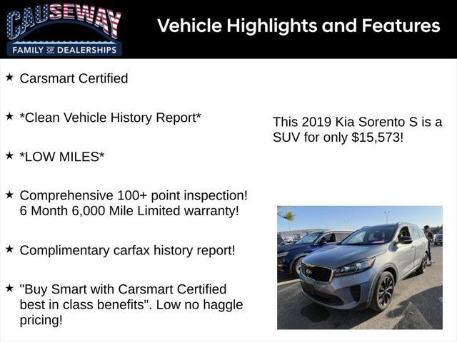 used 2019 Kia Sorento car, priced at $15,573