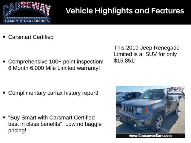 used 2019 Jeep Renegade car, priced at $15,851