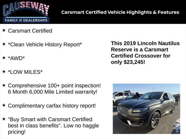 used 2019 Lincoln Nautilus car, priced at $23,245