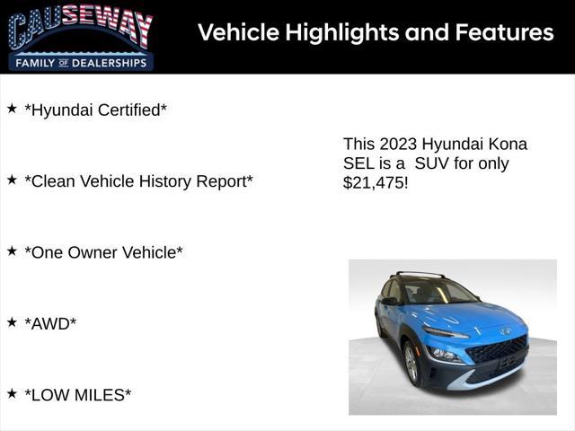used 2023 Hyundai Kona car, priced at $21,475