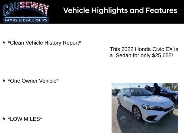 used 2022 Honda Civic car, priced at $25,655