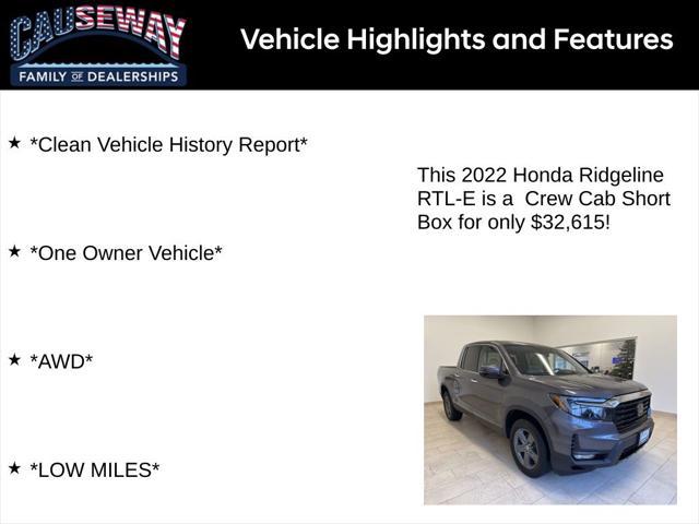 used 2022 Honda Ridgeline car, priced at $32,615