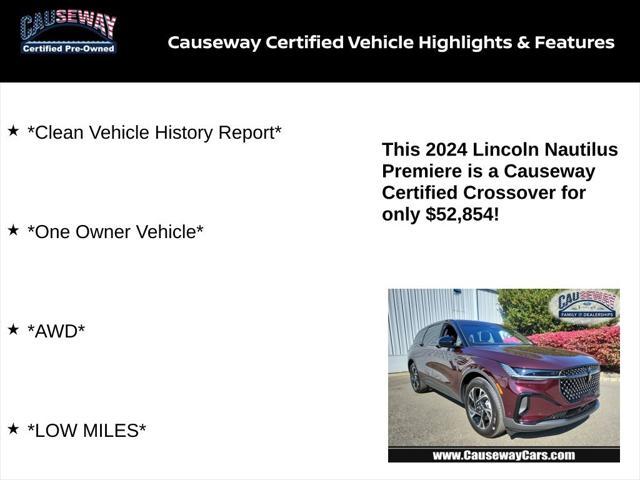 used 2024 Lincoln Nautilus car, priced at $52,854