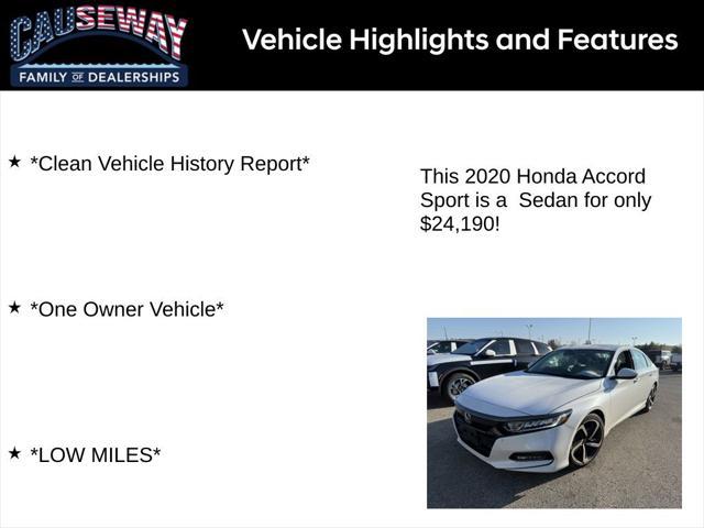 used 2020 Honda Accord car, priced at $24,190