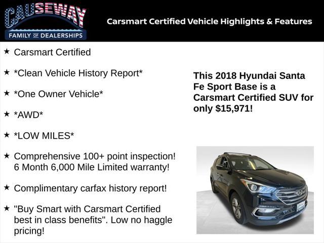 used 2018 Hyundai Santa Fe Sport car, priced at $15,971