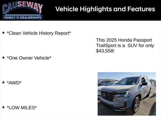 used 2025 Honda Passport car, priced at $43,558