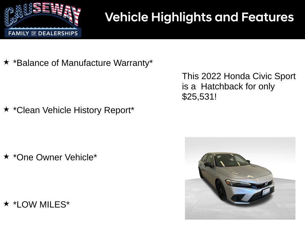 used 2022 Honda Civic car, priced at $25,531