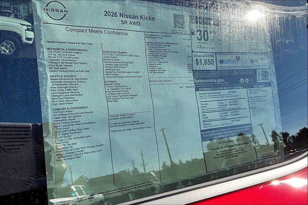 new 2026 Nissan Kicks car, priced at $31,298