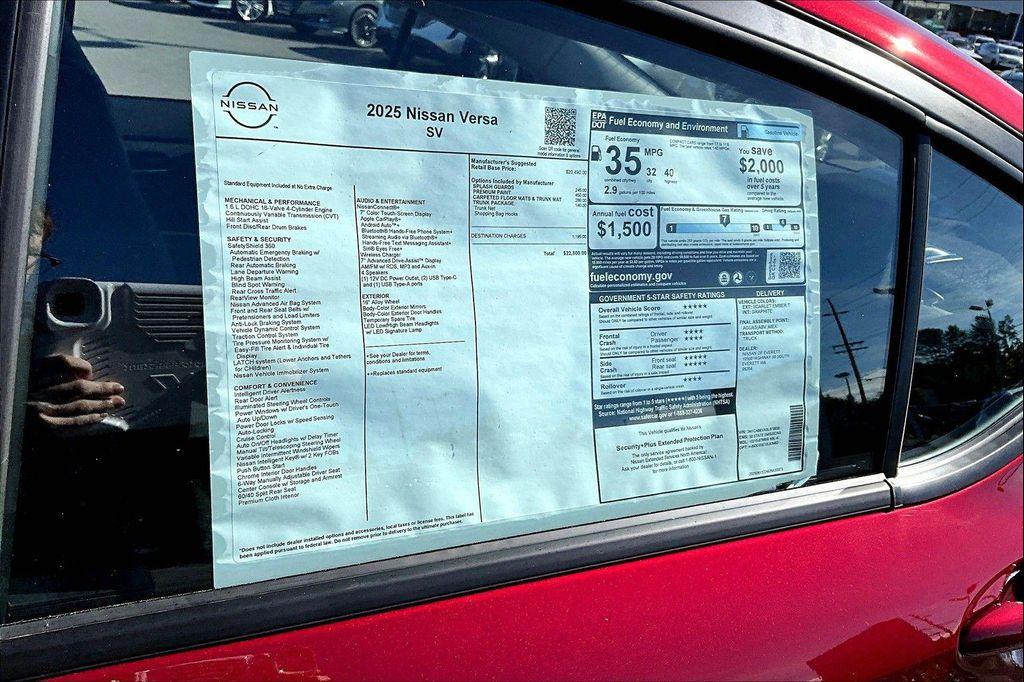 new 2025 Nissan Versa car, priced at $21,308
