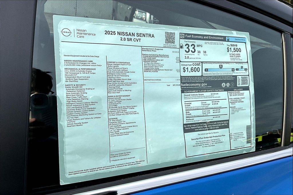 new 2025 Nissan Sentra car, priced at $24,012
