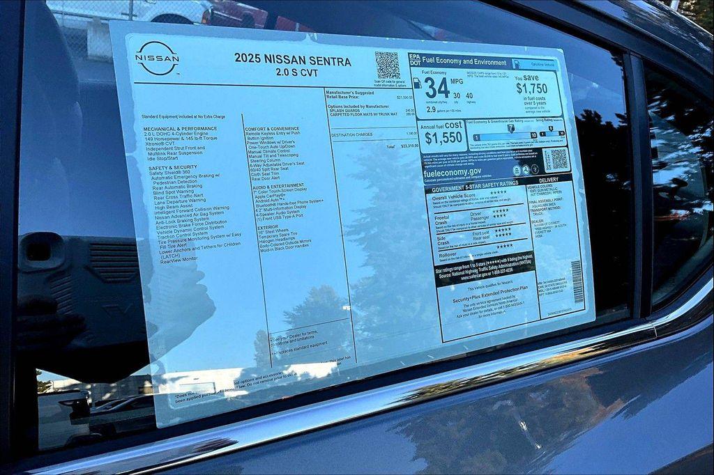 new 2025 Nissan Sentra car, priced at $20,381