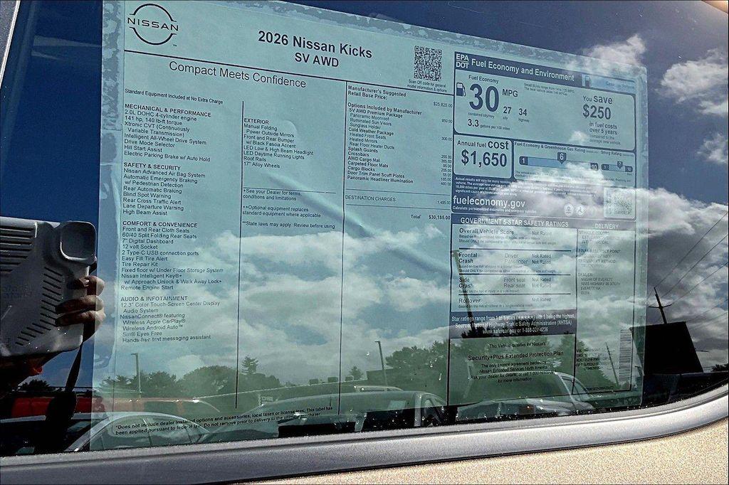 new 2026 Nissan Kicks car, priced at $28,206