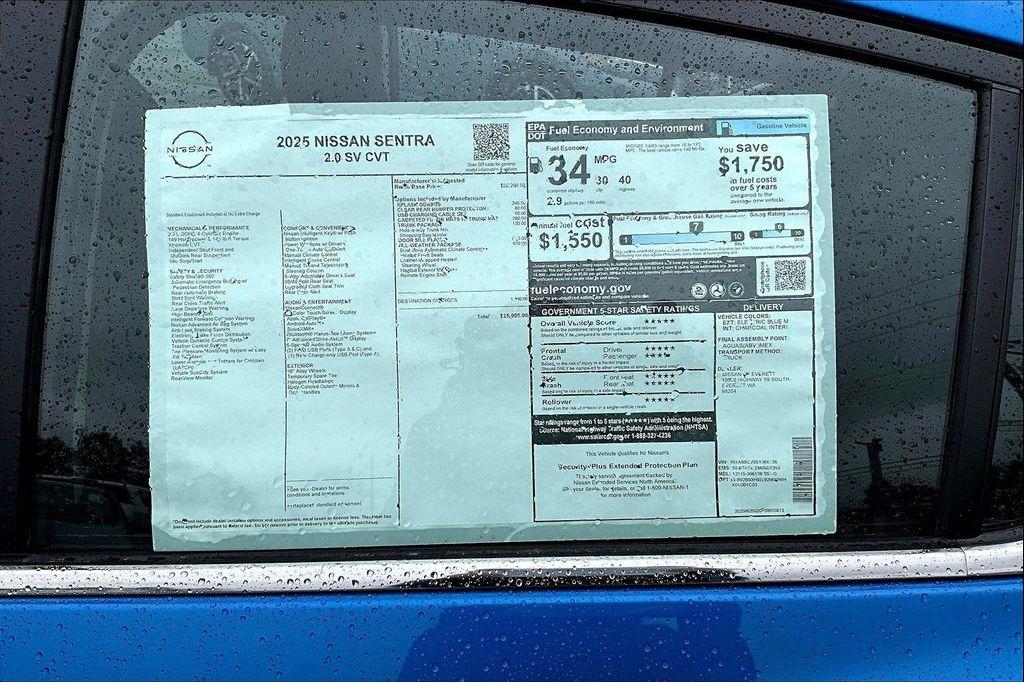 new 2025 Nissan Sentra car, priced at $22,508