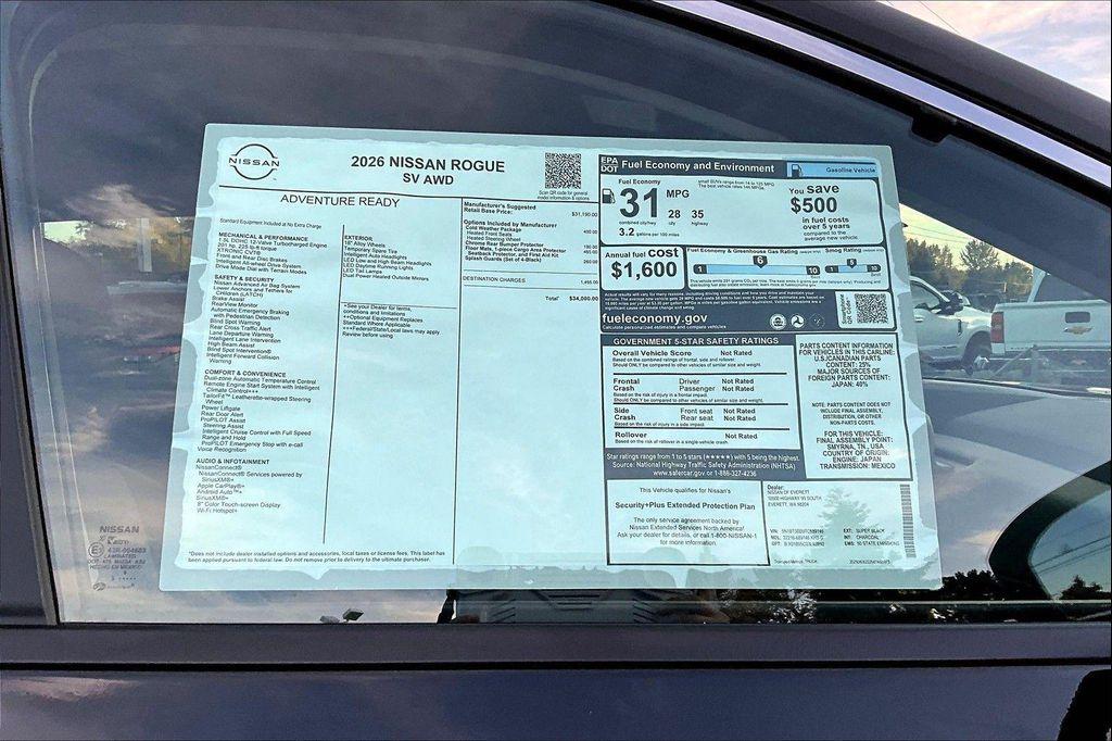 new 2026 Nissan Rogue car, priced at $31,002