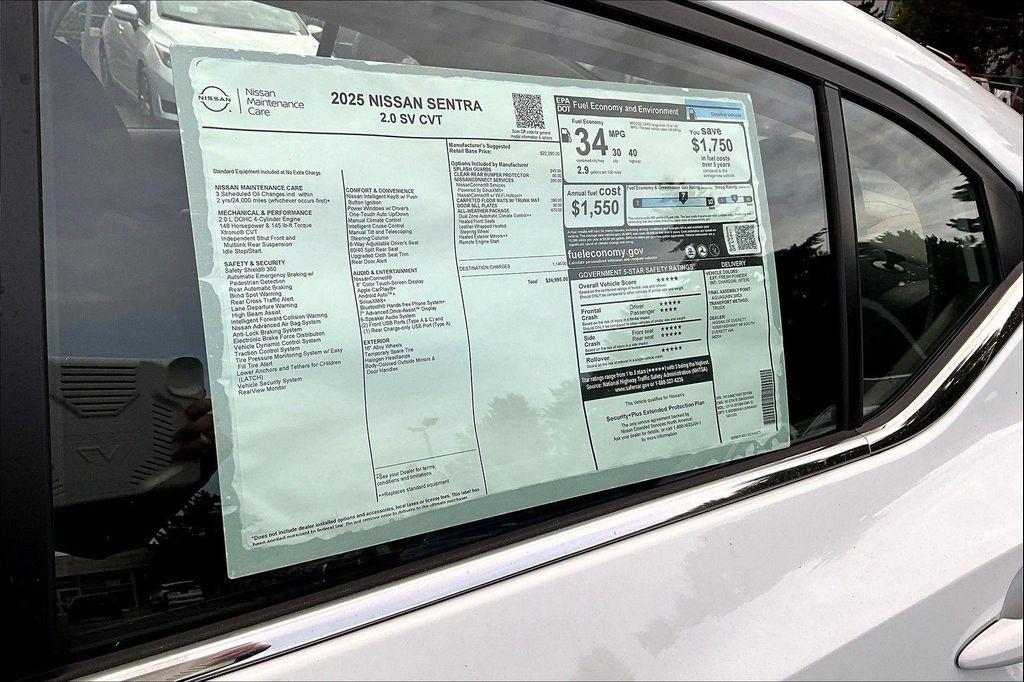 new 2025 Nissan Sentra car, priced at $22,651